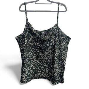 Worthington Women’s Green Animal Print Cami Sleeveless Cowl Neck Blouse 3X NWT